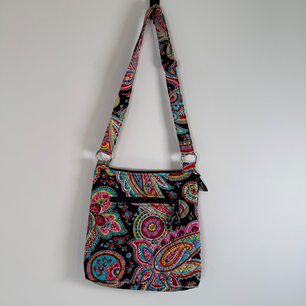 Vera Bradley Parisian Paisley Print Hipster Crossbody Bag Purse Multicolor - Picture 4 of 5